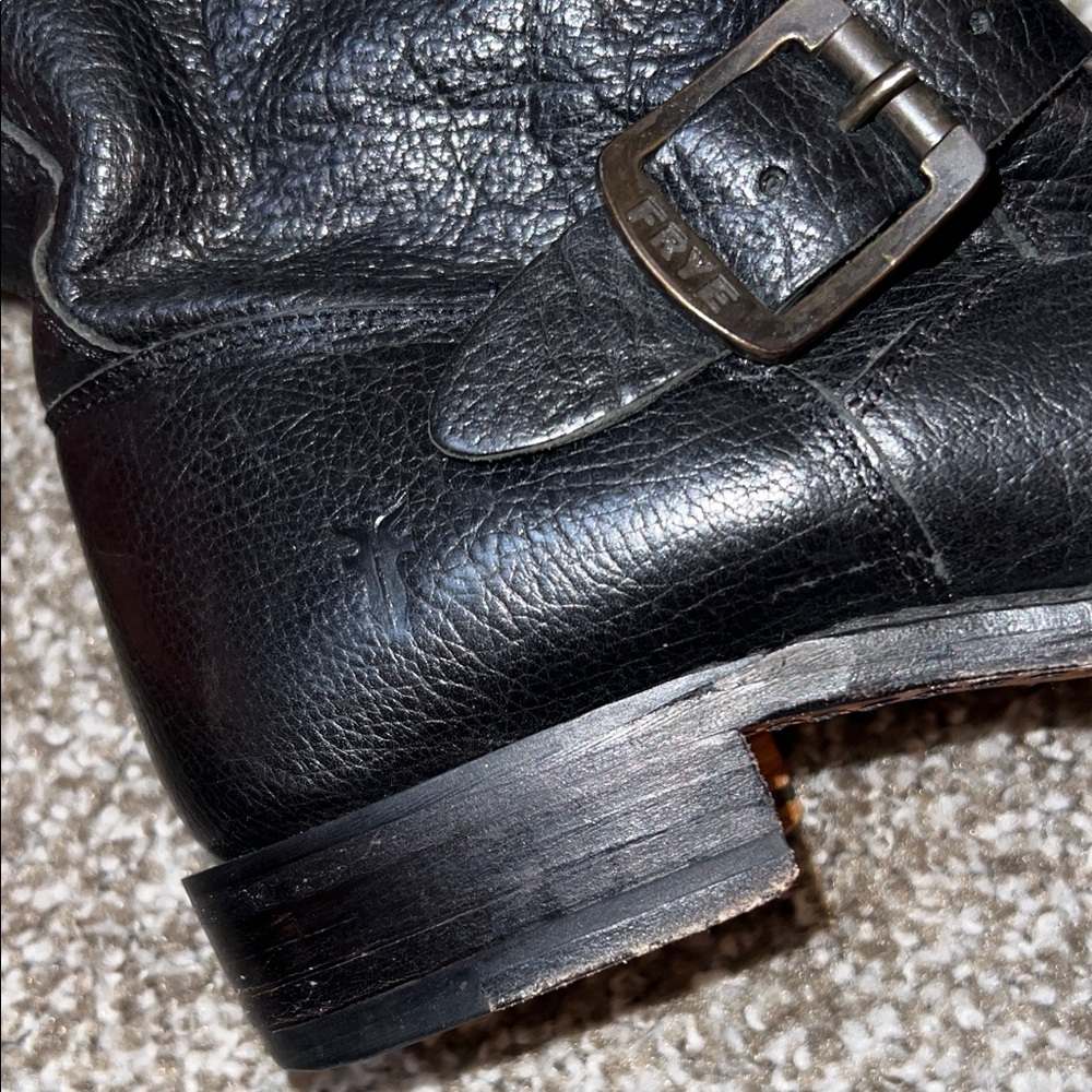 Frye Black Leather Ankle Booties with Buckles - Picture 16 of 16
